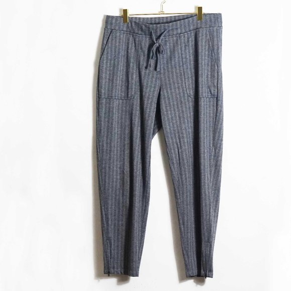Talbots Grey Striped Jogger Pant M - Picture 1 of 5